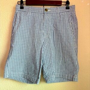 Southern Tide Skipjack Blue White Seersucker Gingham Plaid Shorts 28